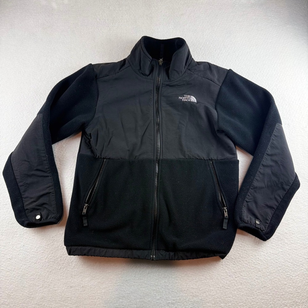 The North Face Boys Denali Fleece Jacket Black Full Zip Size Large 14/16